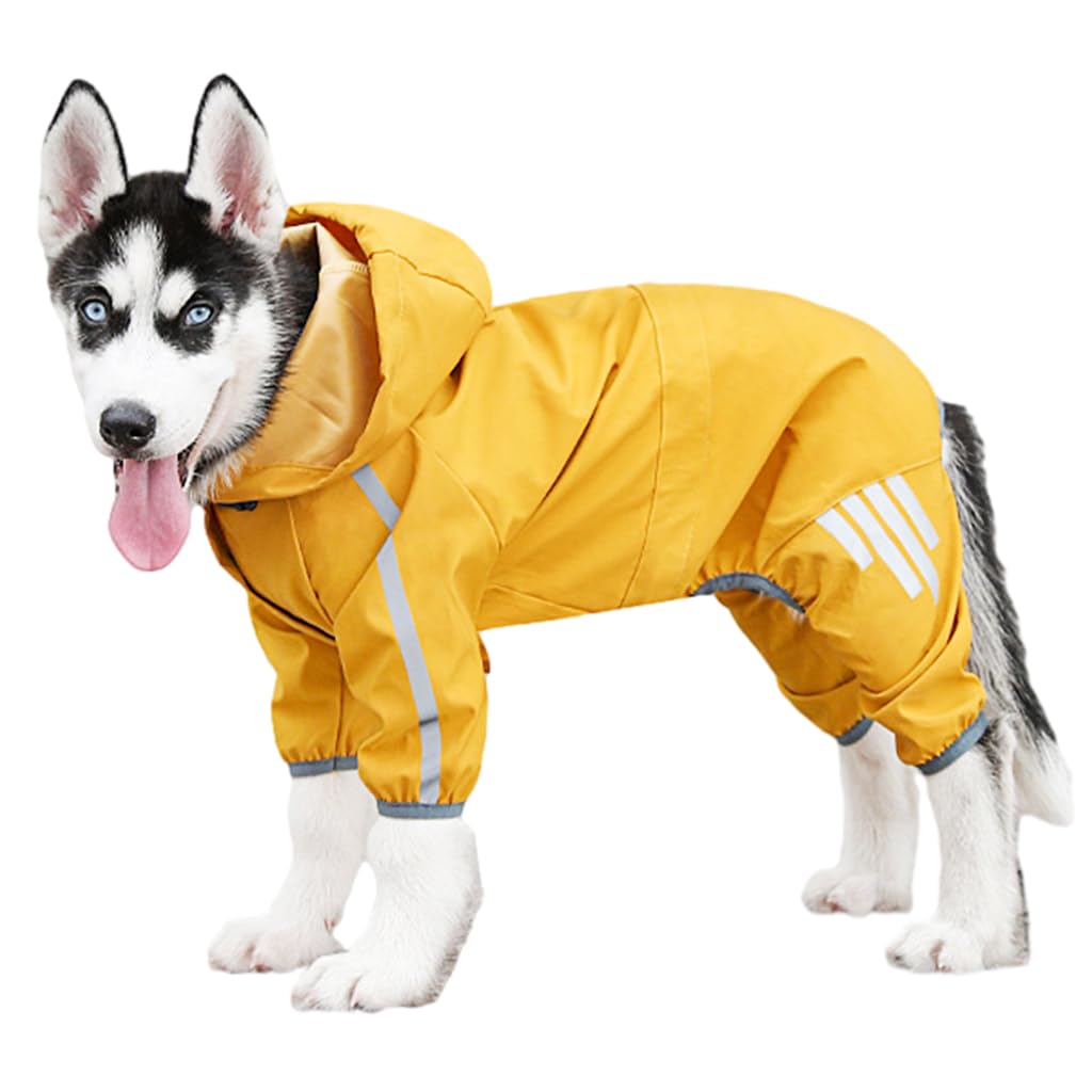 Qpets Dog Zip Up Dog Raincoat with Reflective Buttons, 2XL Qpets Dog Zip Up Dog Raincoat with Reflective Buttons, 2XL